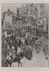 Der königliche Fortschritt durch die Stadt und Süd-London, 25. Oktober